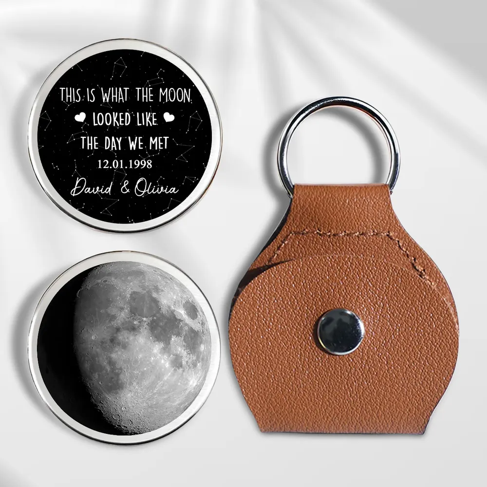 Personalized Pocket Hug with Moon Phase Art, Unique Creative Gift for Couple, Day We Met Keepsake - Image 5