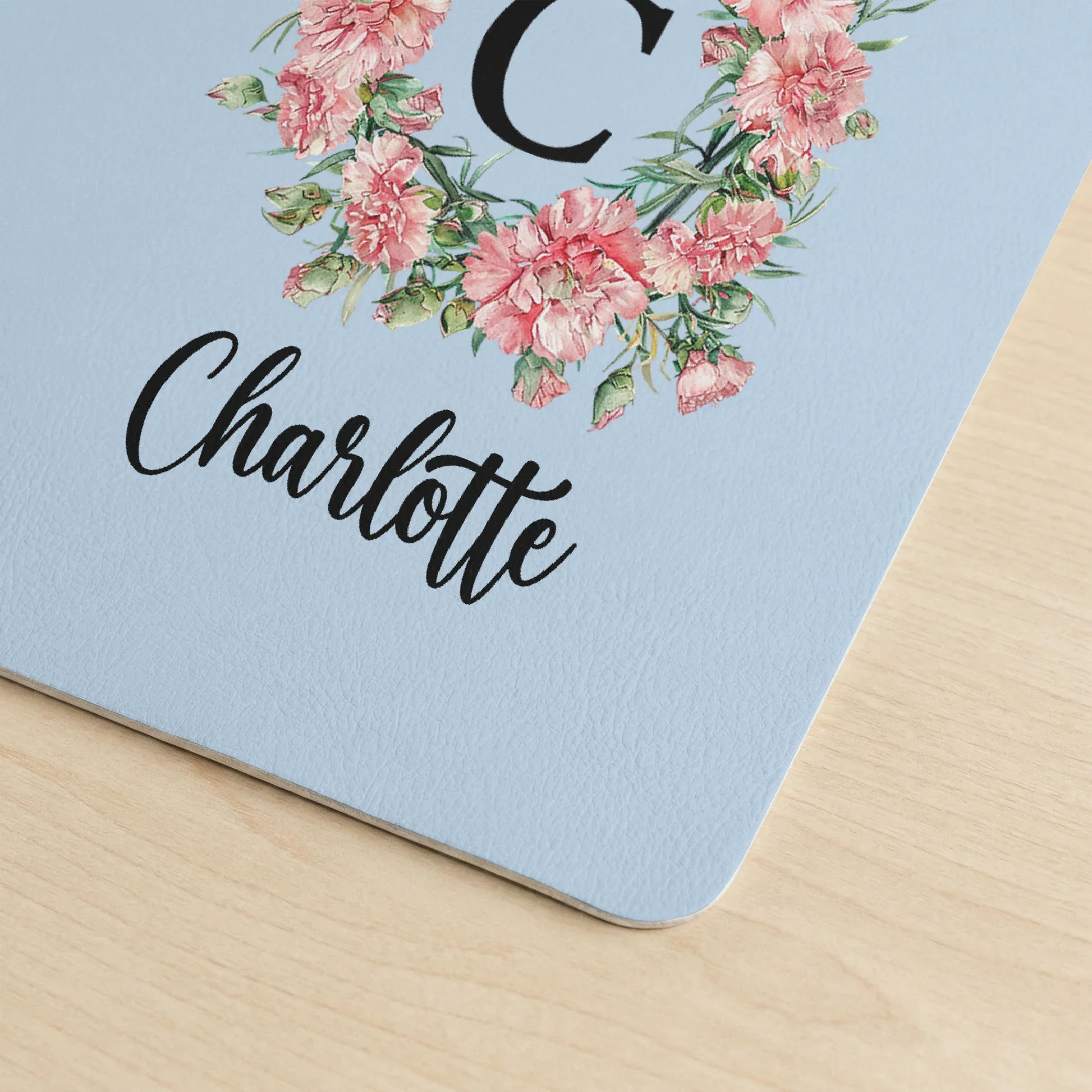 Personalized Birth Flower Leather Desk Mat, Purple Daisy Workspace Decor, Unique Gift for Her - Image 5