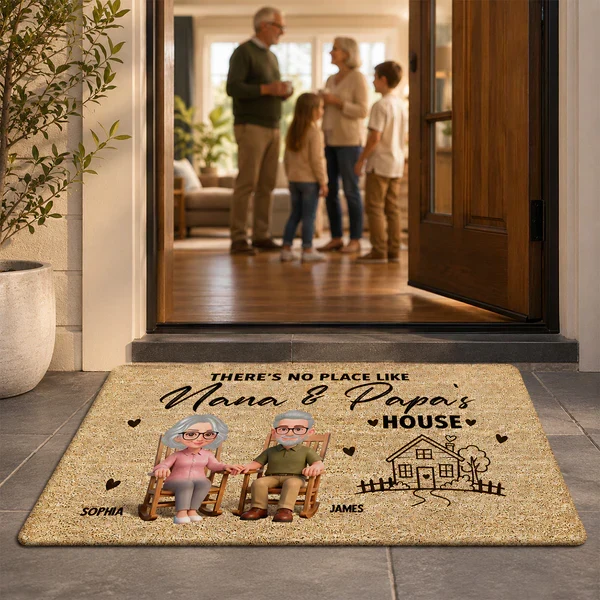 There's No Place Like Grandparents' House Standard Doormat, Personalized Creative Gift for Family - Image 2
