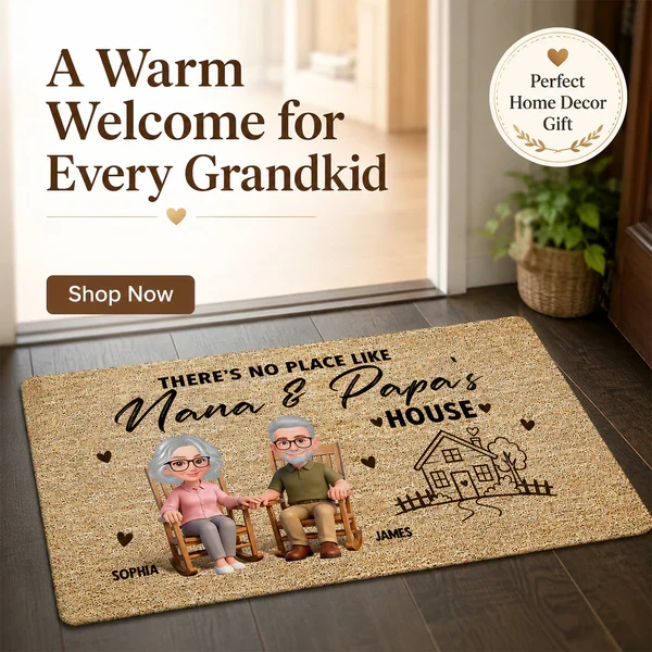 There's No Place Like Grandparents' House Standard Doormat, Personalized Creative Gift for Family - Image 5