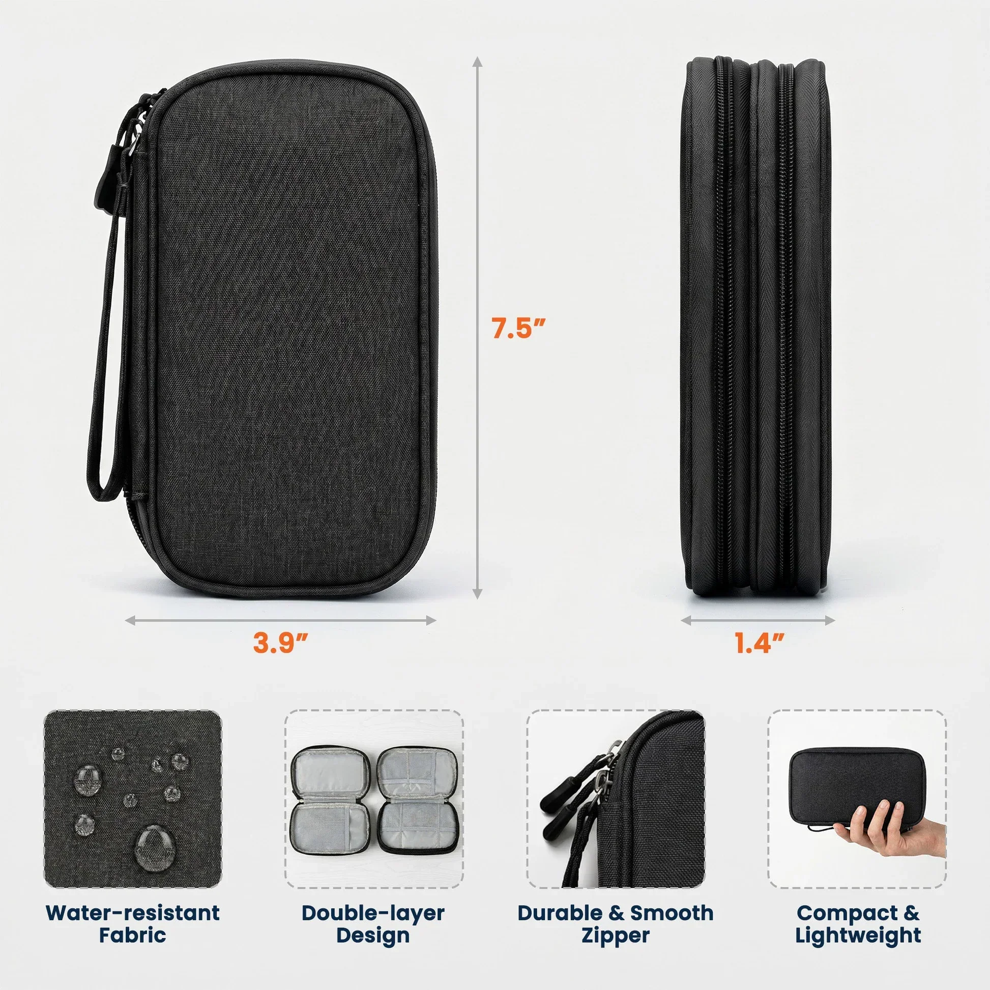 Personalized Oxford Cable Organizer, Funny Desk Charger Bag, Unique Gift for Tech Lover - Image 4