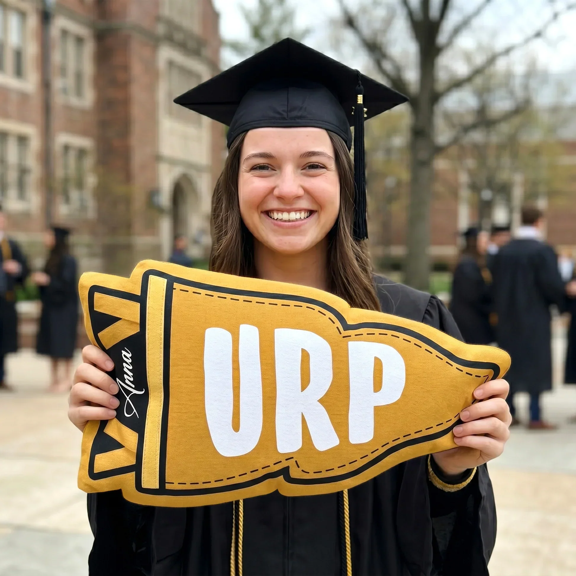 Personalized School Pennant Shaped Pillow, Bold Dorm Decor, Unique Creative Gift for Students - Image 5