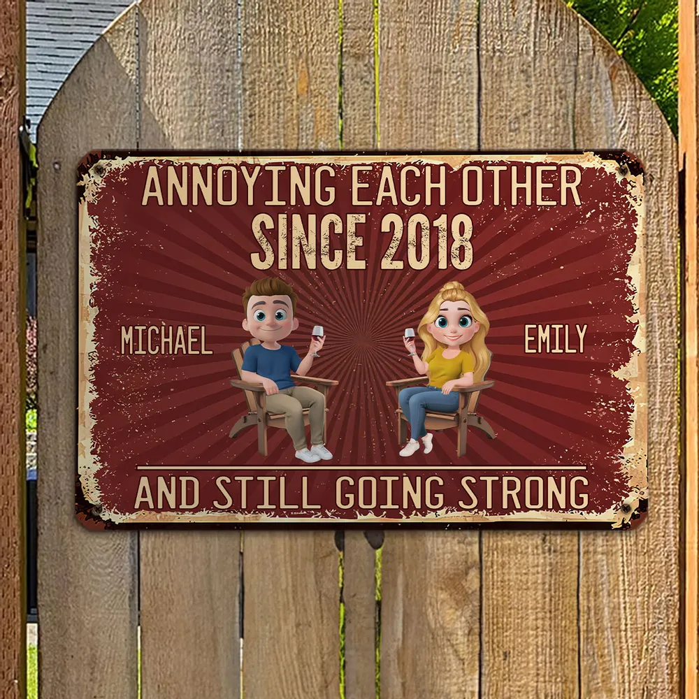 Custom Metal Sign with Senior Couple Illustration, Still Going Strong Humor, Unique Gift for Husband & Wife - Image 7