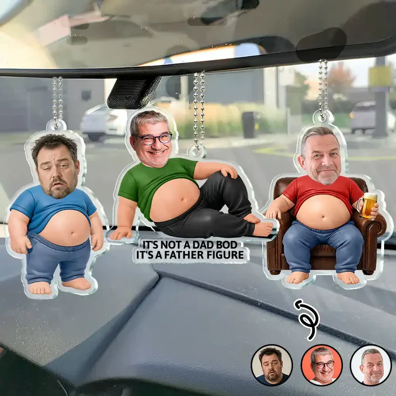 Personalized Dad Bod Keychain, Custom Photo Squishy Belly Design, Unique Creative Gift for Dad - Image 6