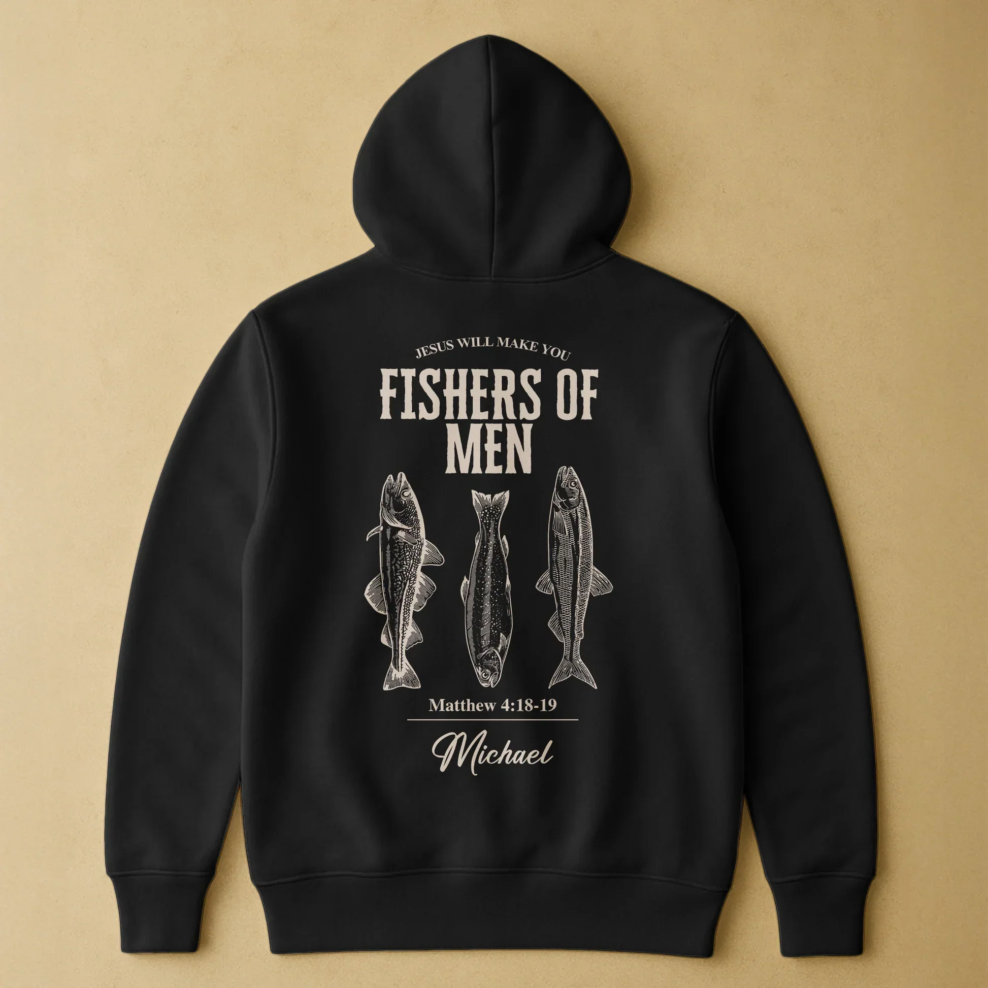 Personalized Classic Tee, Fishers Of Men Bible Verse Shirt With Fish Illustration, Unique Gift For Fishermen - Image 7