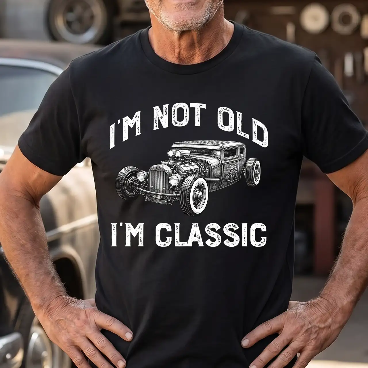 I'm Not Old I'm Classic Tee With Vintage Car Art, Personalized Funny Creative Gift For Him - Image 4