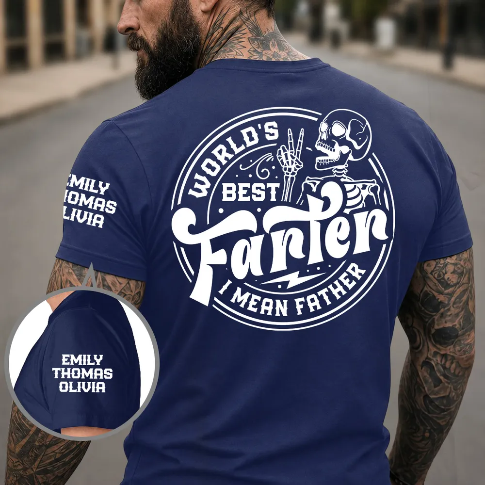 Dual Print Classic Tee for Father, Custom Skeleton Dad Joke Shirt, Creative Gift for Everyday Laughs - Image 2