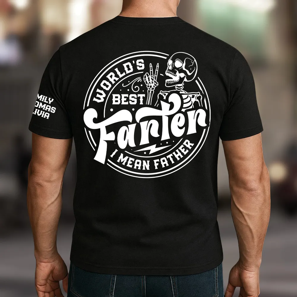 Dual Print Classic Tee for Father, Custom Skeleton Dad Joke Shirt, Creative Gift for Everyday Laughs - Image 3