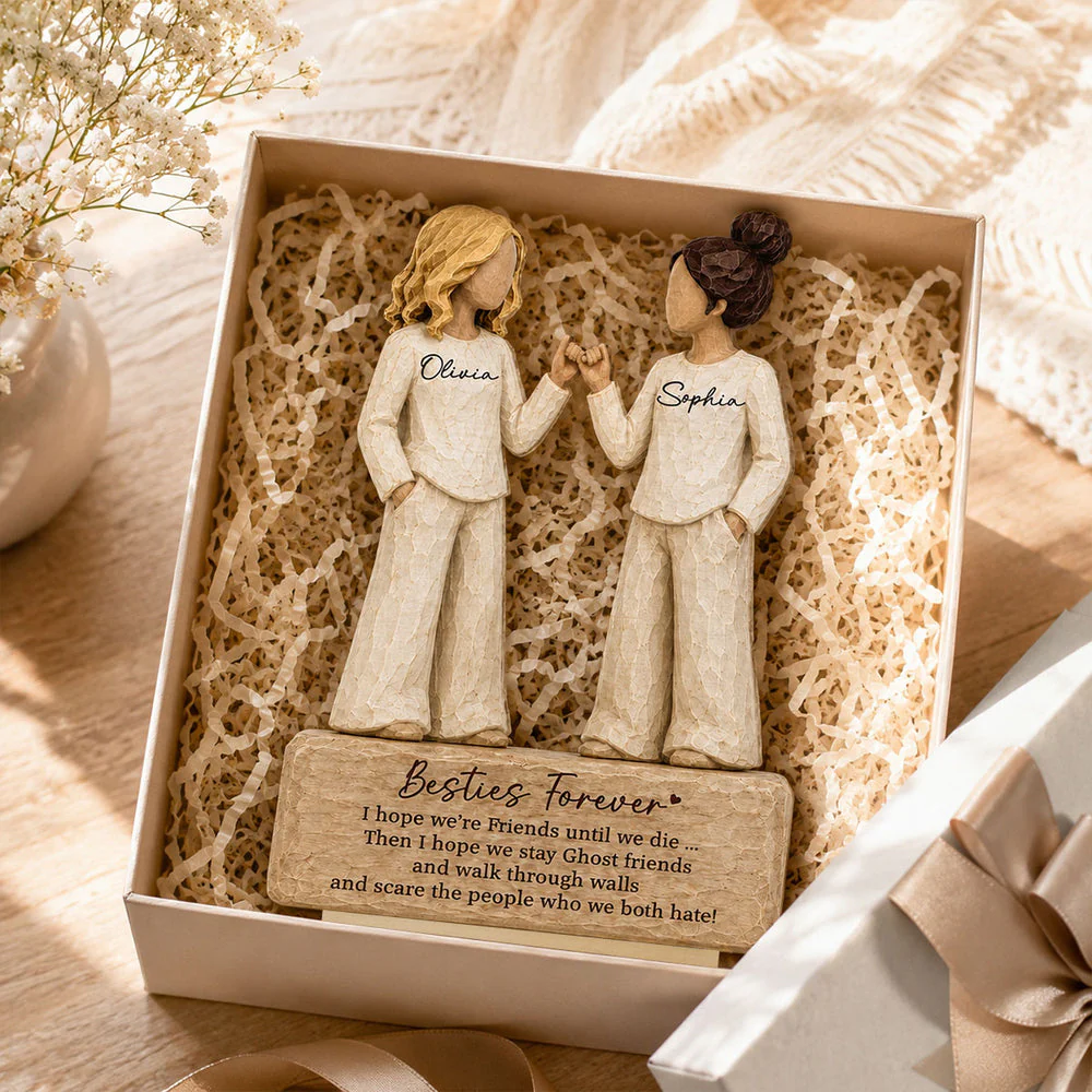 Pinky Promise 2-Layer Wooden Plaque For Close Friends, Creative Gift With Funny Friendship Quote - Image 3