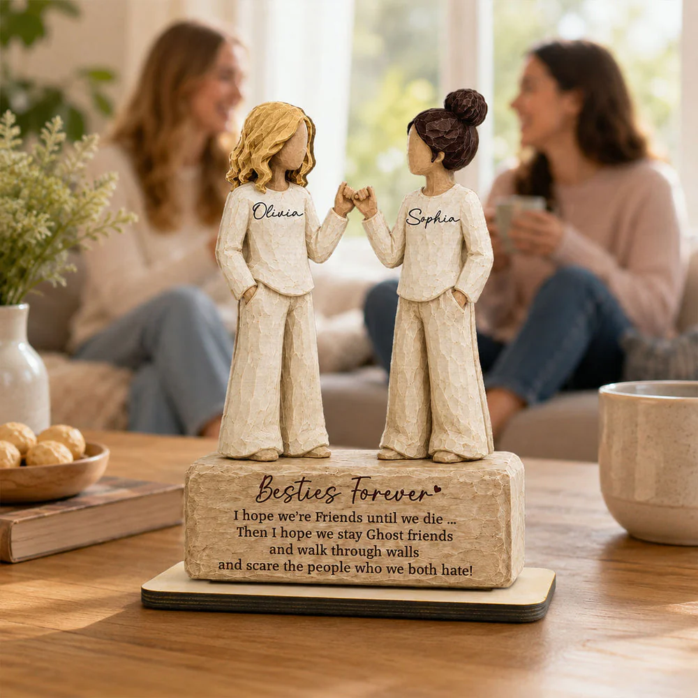 Pinky Promise 2-Layer Wooden Plaque For Close Friends, Creative Gift With Funny Friendship Quote - Image 7