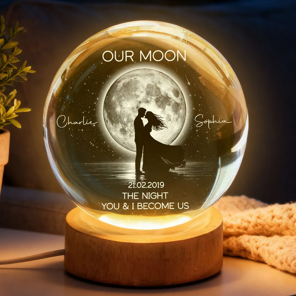 Custom LED Light Frame with Our Moon Quote, Soft Glow Creative Gift for Partner & Anniversary Memory - Image 4