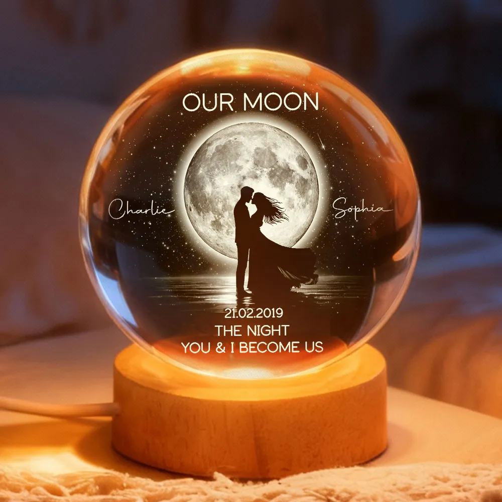 Custom LED Light Frame with Our Moon Quote, Soft Glow Creative Gift for Partner & Anniversary Memory - Image 5