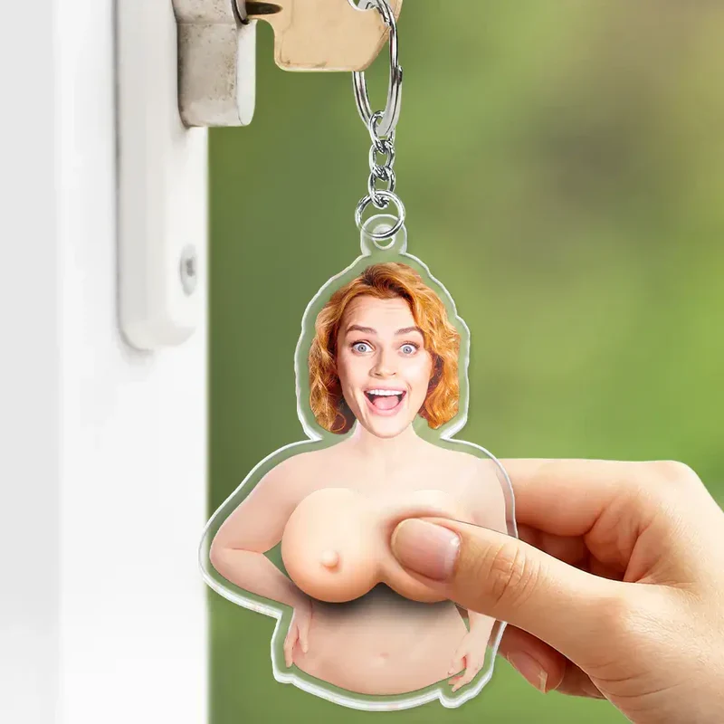 Personalized Photo Keychain, Cheeky Squishy Cutout for Friends, Unique Creative Gift - Image 5