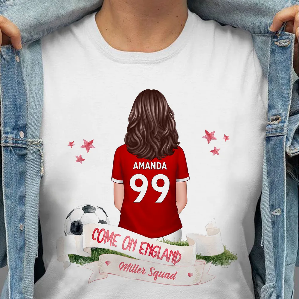 Personalized England Soccer Fan Classic Tee, Player Back View Design, Unique Gift for Family Match Days - Image 5