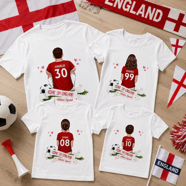 Personalized England Soccer Fan Classic Tee, Player Back View Design, Unique Gift for Family Match Days - Image 8