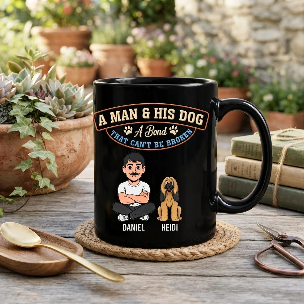 Custom Full Color Mug for Dog Dads, Unbreakable Bond Quote, Creative Gift for Coffee Time - Image 2
