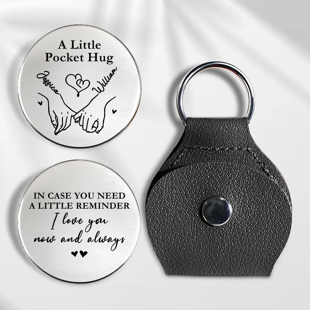 Personalized Pocket Hug with Holding Hands Art, Unique Love Token Gift for Partner, Now and Always Keepsake - Image 6