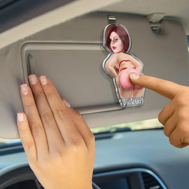 Custom Photo Car Visor Clip With Cheeky Humor Quote, Unique Creative Gift For A Fun Commute - Image 6