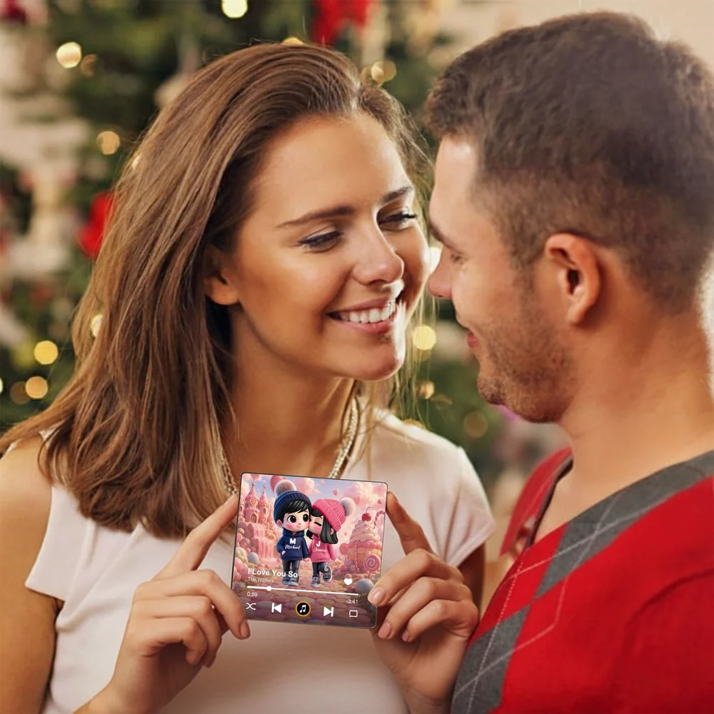 Personalized Acrylic Music Magnet, You & Me Couple Art, Pastel Candyland Scene, Unique Creative Gift - Image 2