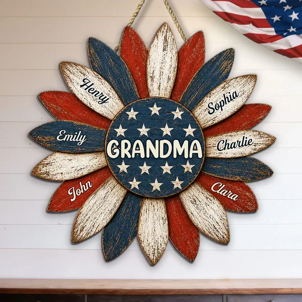 Personalized Grandma Wooden Sign, Patriotic Sunflower Porch Decor, Unique Creative Gift for Grandma - Image 7