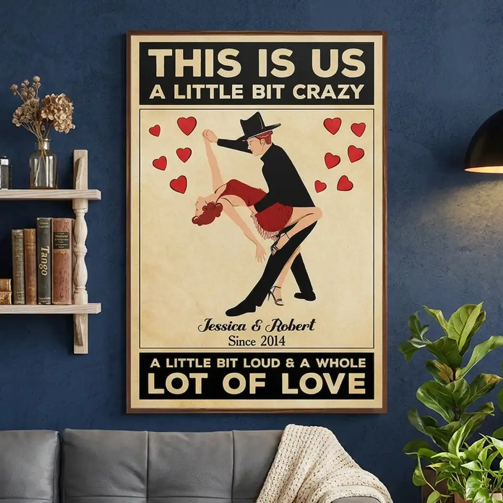 Personalized Poster, This Is Us Vintage Dancing Couple Wall Art, Unique Gift For Couple