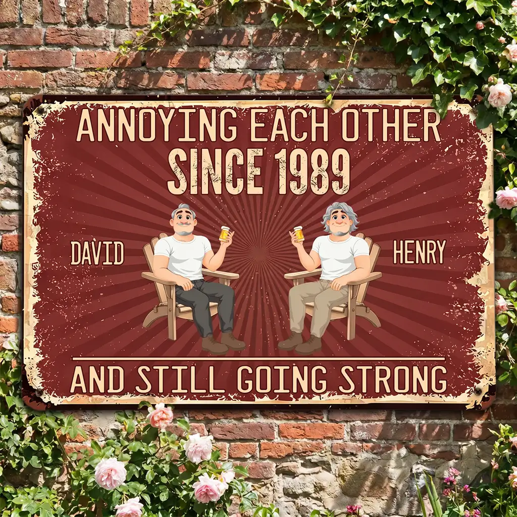 Custom LGBTQ+ Couple Sign, Woman-Woman & Man-Man Retro Metal Wall Decor