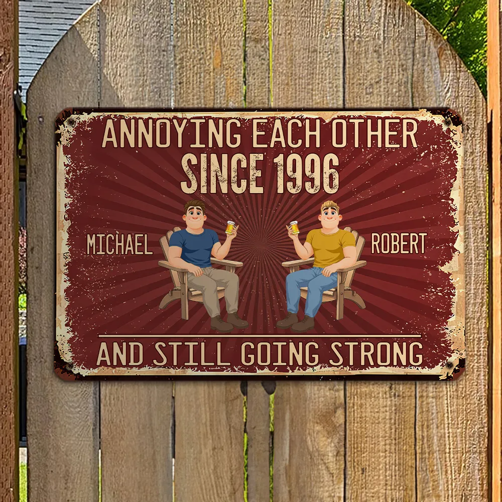 Custom LGBTQ+ Couple Sign, Woman-Woman & Man-Man Retro Metal Wall Decor - Image 6