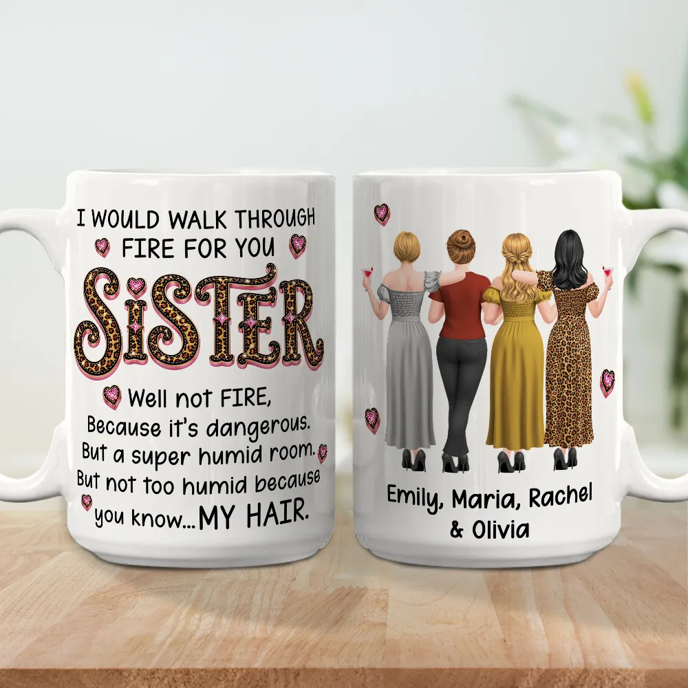 Personalized Bestie Ceramic Mug With Funny Fire Quote & Back View Friends, Unique Gift for Best Friend - Image 7