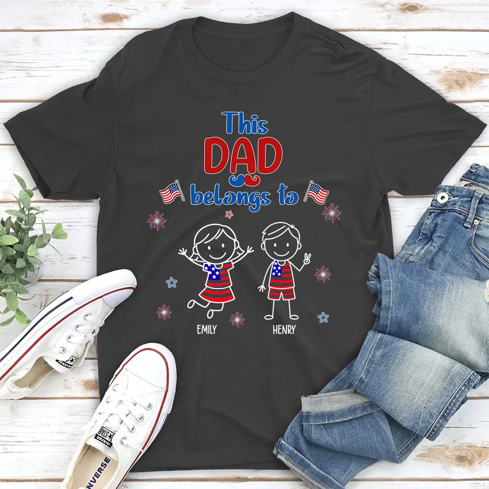 This Grandpa Belongs To Classic Tee, Custom Grandkids Shirt, Heartwarming Unique Creative Gift - Image 3
