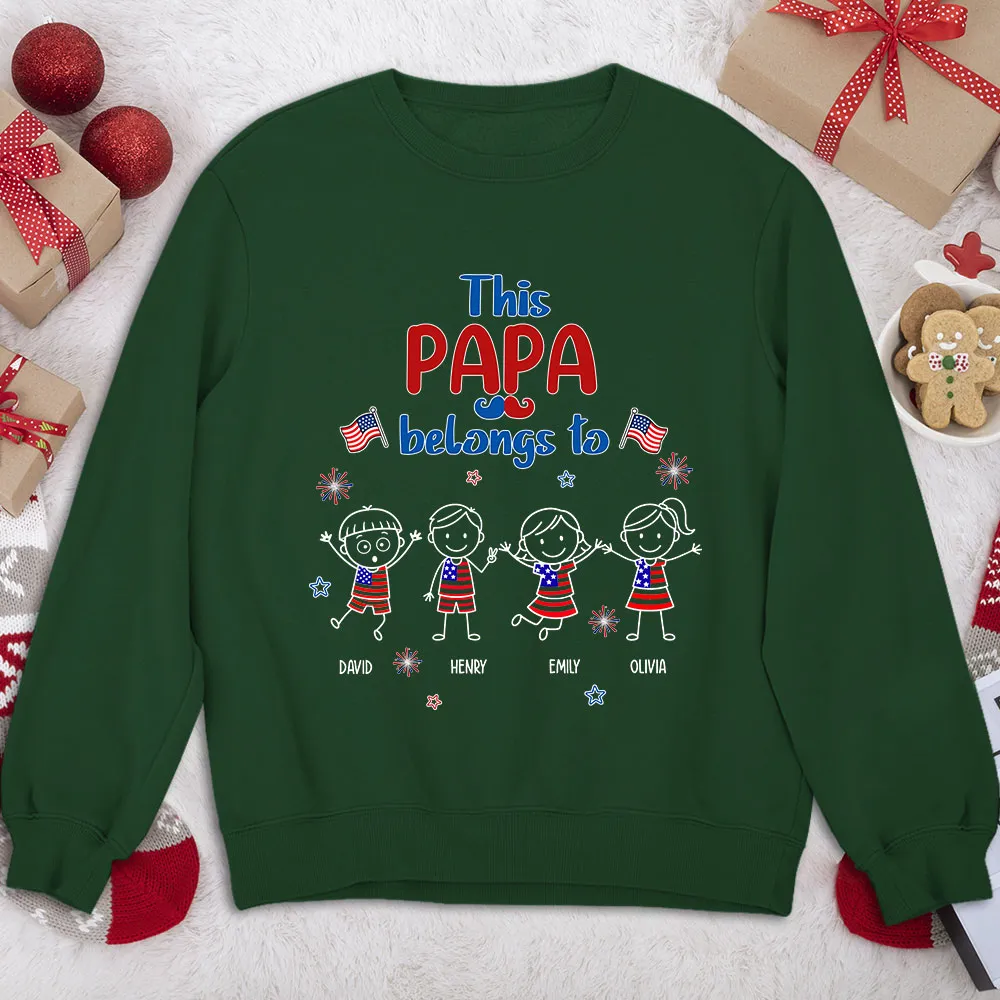 This Grandpa Belongs To Classic Tee, Custom Grandkids Shirt, Heartwarming Unique Creative Gift - Image 4