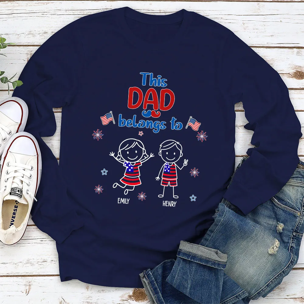 This Grandpa Belongs To Classic Tee, Custom Grandkids Shirt, Heartwarming Unique Creative Gift - Image 5