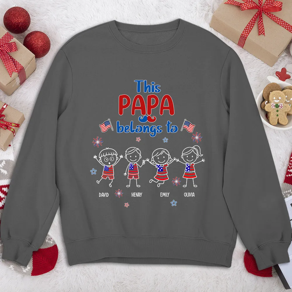 This Grandpa Belongs To Classic Tee, Custom Grandkids Shirt, Heartwarming Unique Creative Gift - Image 6