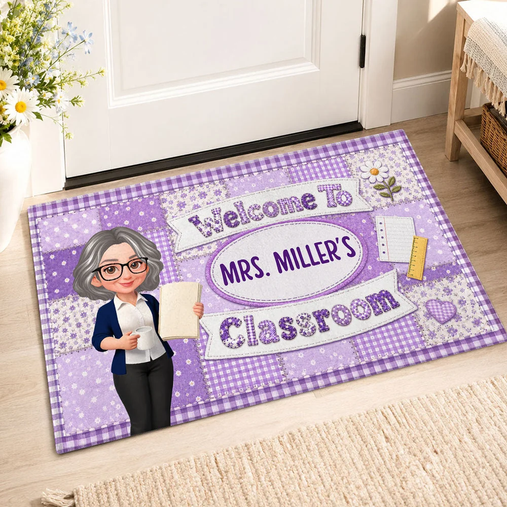 Standard Doormat for Teacher, Custom Pastel Classroom Entry Decor, Creative Back to School Gift - Image 2
