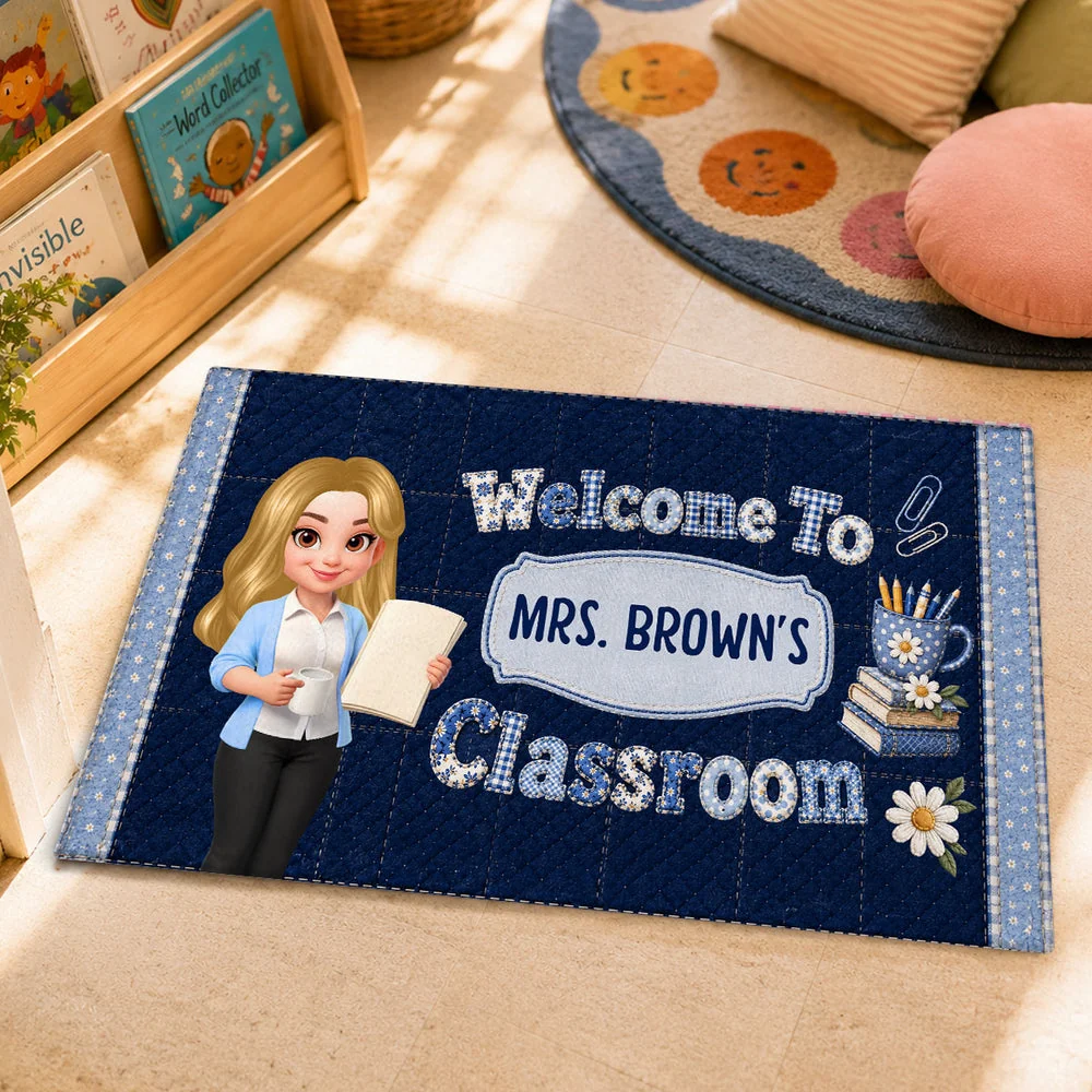 Standard Doormat for Teacher, Custom Pastel Classroom Entry Decor, Creative Back to School Gift - Image 5