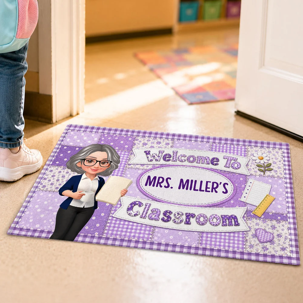 Standard Doormat for Teacher, Custom Pastel Classroom Entry Decor, Creative Back to School Gift - Image 7