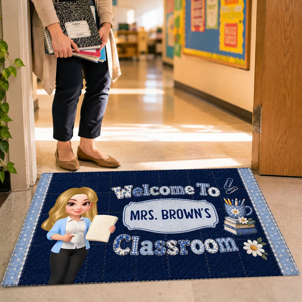 Standard Doormat for Teacher, Custom Pastel Classroom Entry Decor, Creative Back to School Gift - Image 8