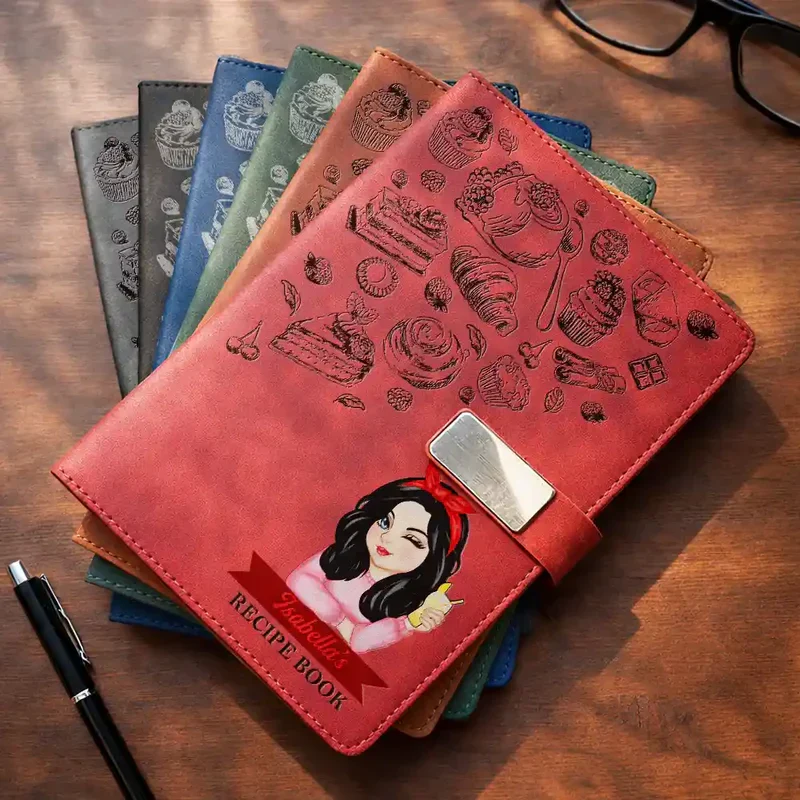 Personalized Metal Buckle Notebook Set, Recipe Book for Home Cooks, Unique Creative Gift - Image 2