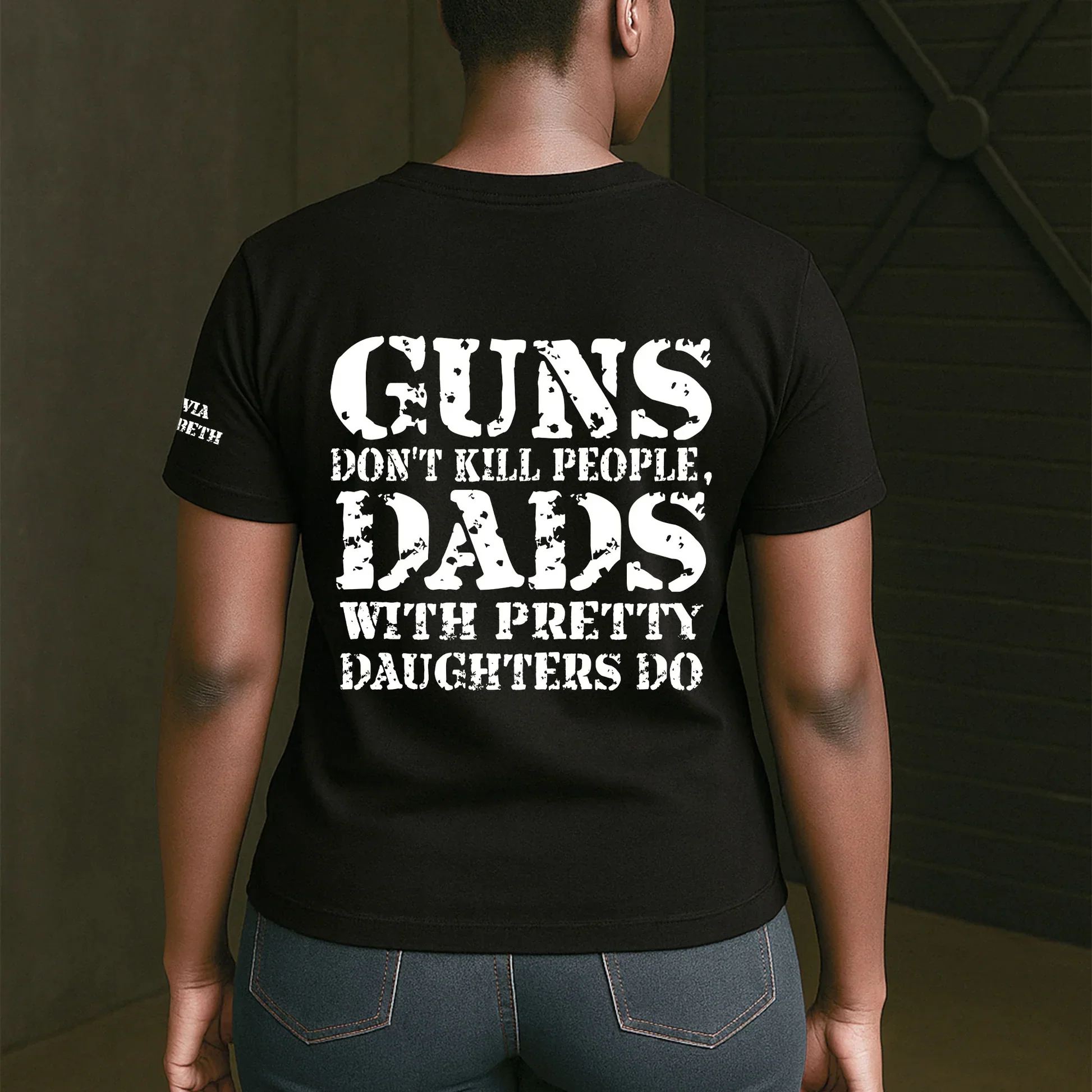 Personalized Dual Print Classic Tee for Dad, Protective Daughter Humor, Unique Creative Gift - Image 5