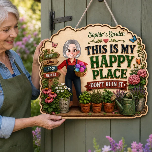 Personalized Wooden Sign for Garden Lovers, Cute Standing Gardener Art, Unique Gift for Plant Lovers - Image 5