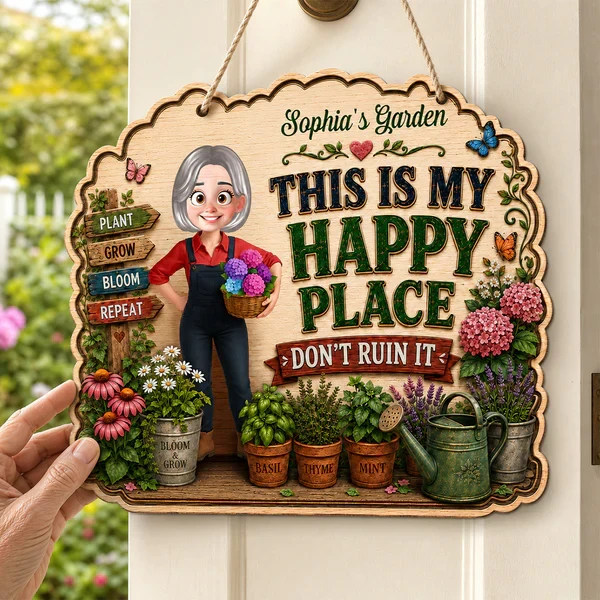 Personalized Wooden Sign for Garden Lovers, Cute Standing Gardener Art, Unique Gift for Plant Lovers - Image 6