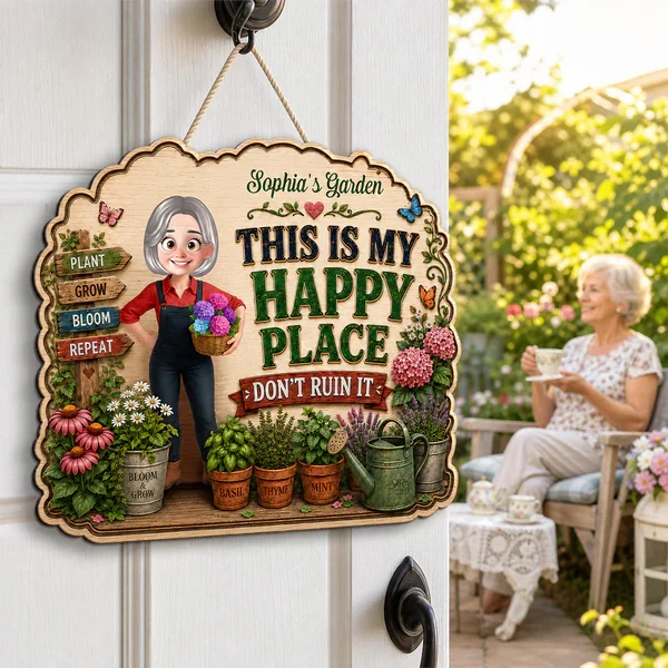 Personalized Wooden Sign for Garden Lovers, Cute Standing Gardener Art, Unique Gift for Plant Lovers - Image 8