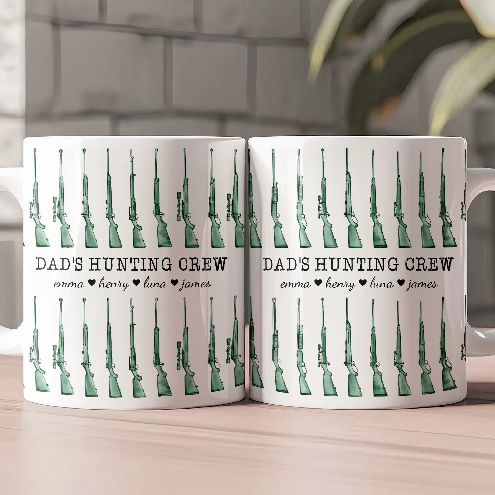 Personalized Hunting Dad Mug with Rifle Pattern, Unique Gift for Dad's Morning Coffee - Image 4