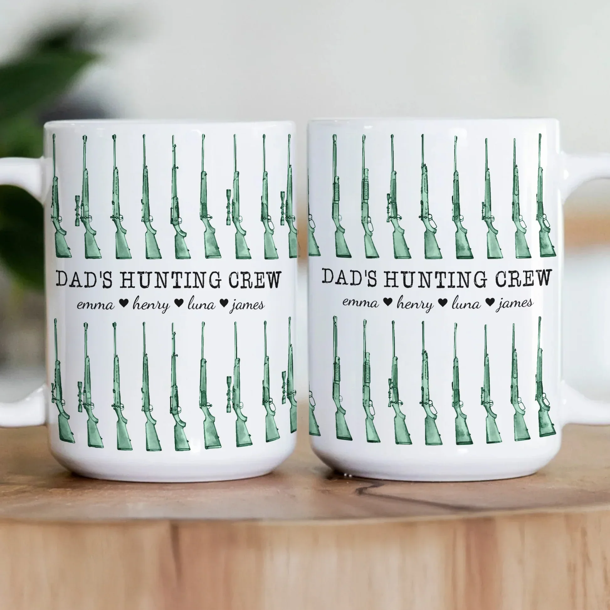 Personalized Hunting Dad Mug with Rifle Pattern, Unique Gift for Dad's Morning Coffee - Image 5