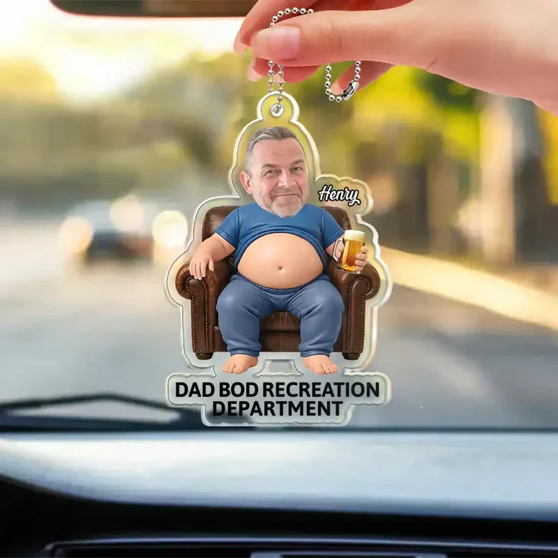 Custom Car Ornament with Father Figure Quote, Creative Gift for Dad with Playful Cartoon Style - Image 4
