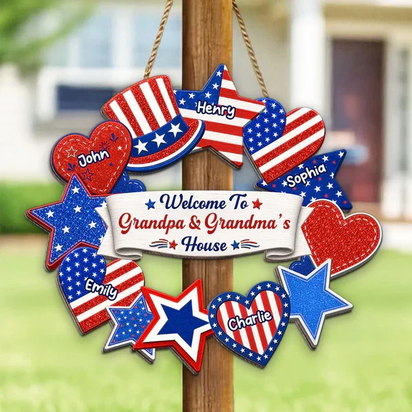 Personalized Wooden Sign, Patriotic 4th of July Porch Decor, Unique Gift for Grandparents - Image 7