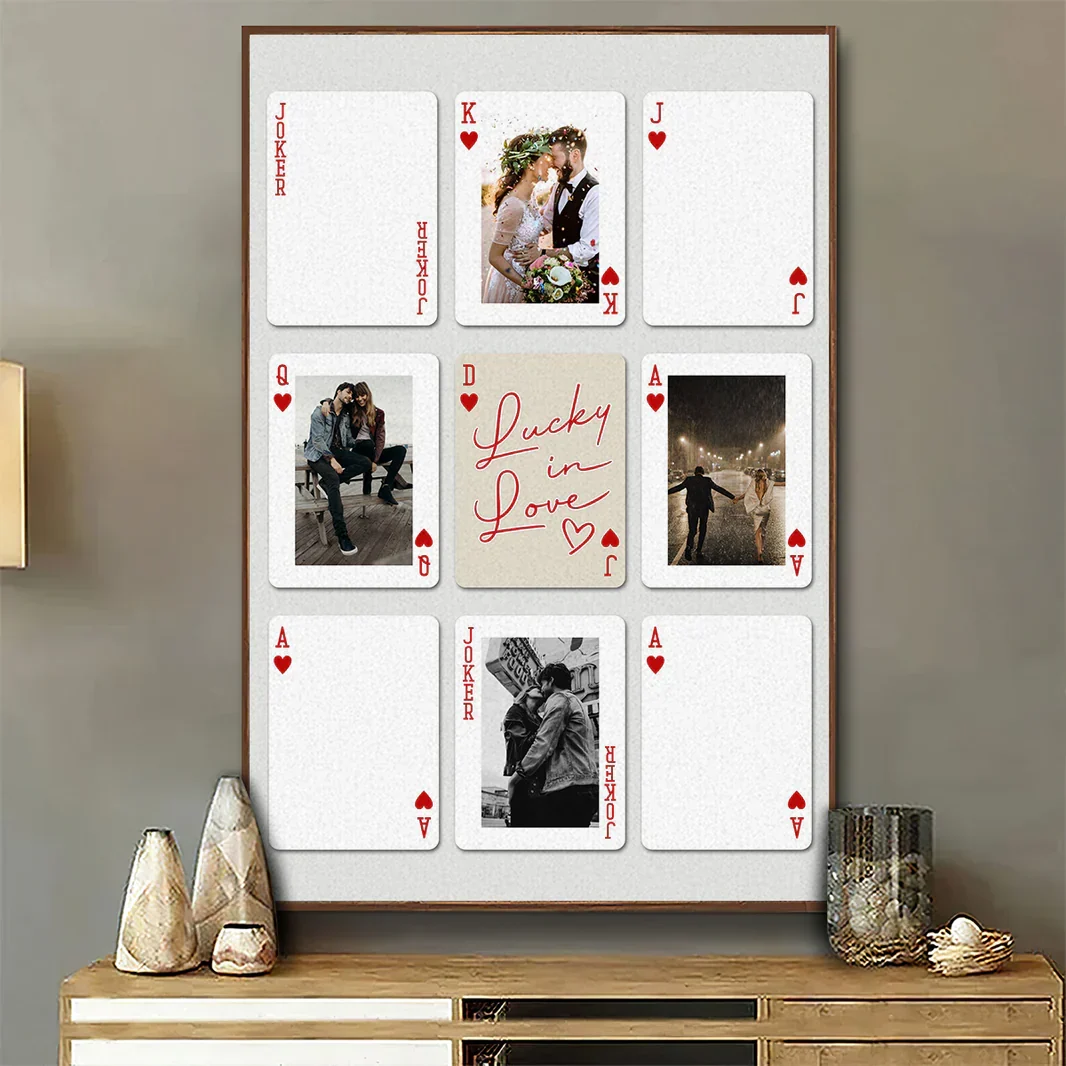 Personalized Poster, Lucky in Love Photo Cards with Kissing & Holding Hands, Unique Gift for Couple - Image 5