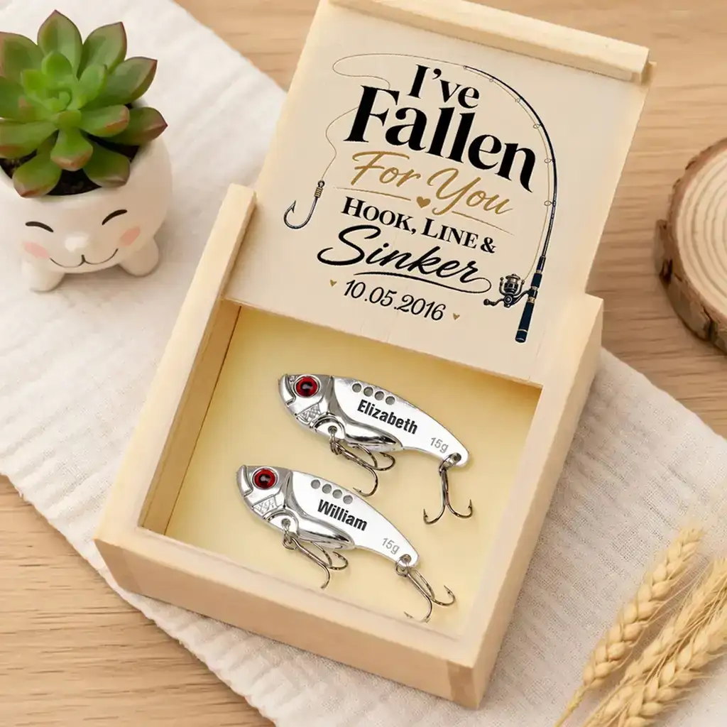Personalized Fishing Lure, I've Fallen For You Design, Unique Gift For Angler Partner