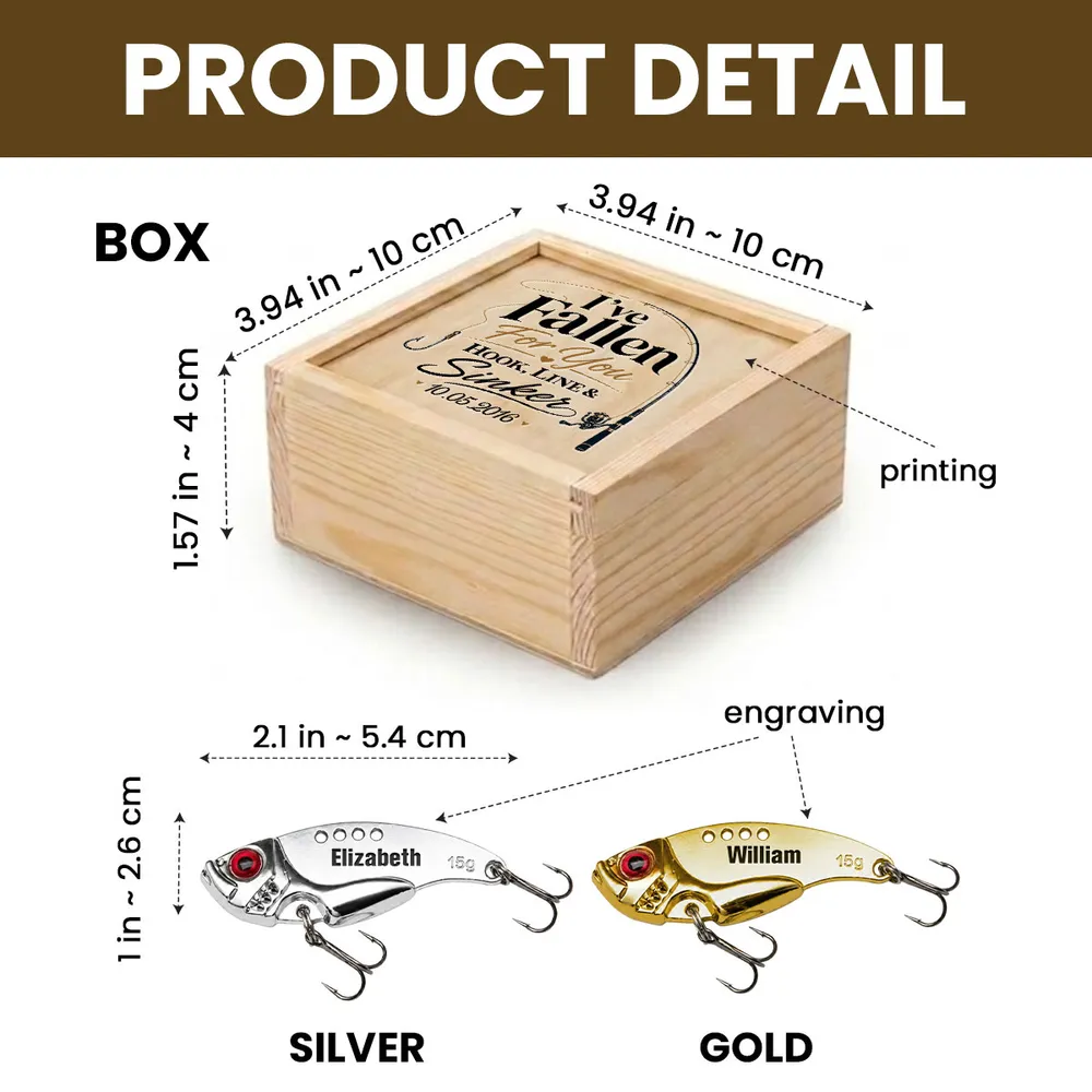 Personalized Fishing Lure, I've Fallen For You Design, Unique Gift For Angler Partner - Image 4