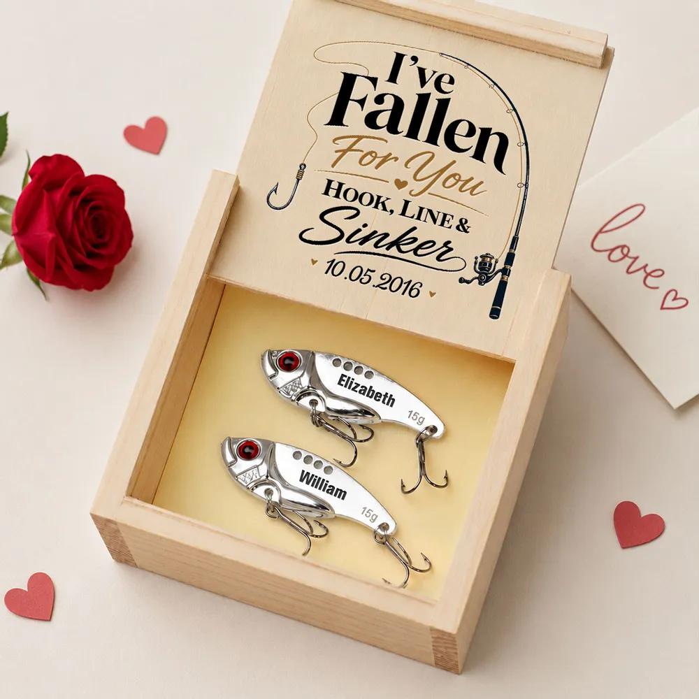 Personalized Fishing Lure, I've Fallen For You Design, Unique Gift For Angler Partner - Image 6