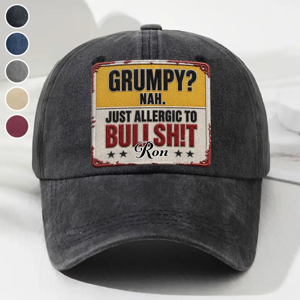 Washed Denim Baseball Cap With Custom Vintage Look, Funny Everyday Gift For Someone With A Dry Sense Of Humor - Image 2